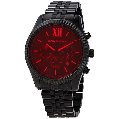 michael kors black watch red face|michael kors red coated watch.